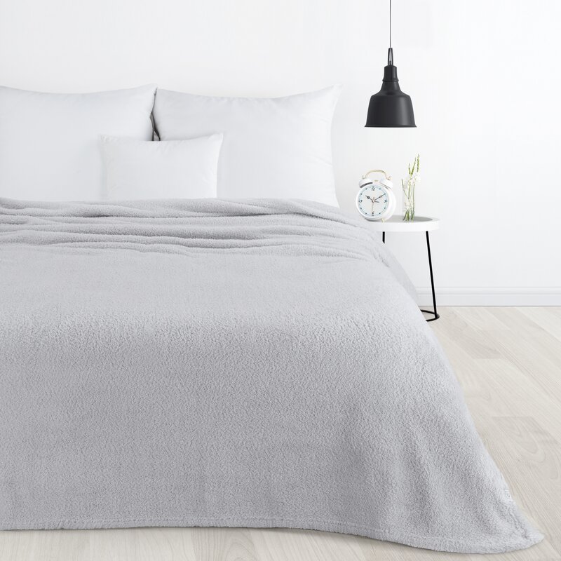 Koc flanelowy Lori srebrny 170 x 210 cm – otula miękkością