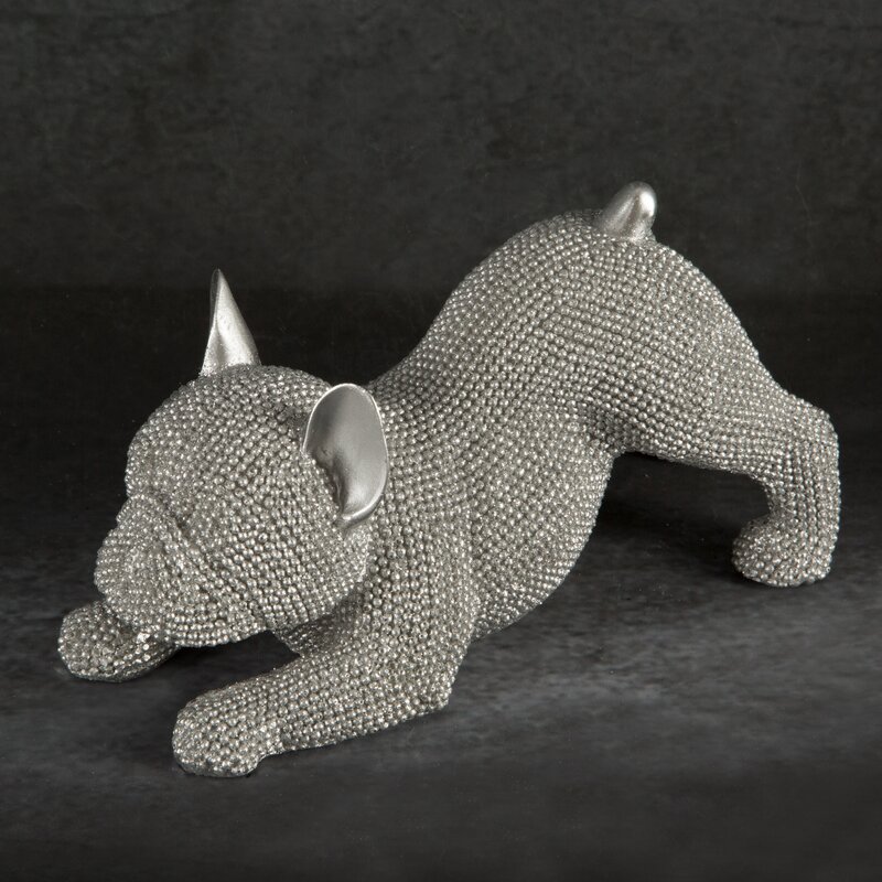 Figurka ceramiczna Eldo srebrna 19 x 8 x 9 cm – dodaje blasku wnętrzu