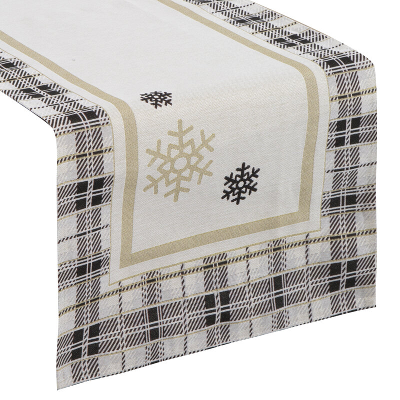 Obrus gobelinowy świąteczny naturalny 45x140 cm – odporny na plamy