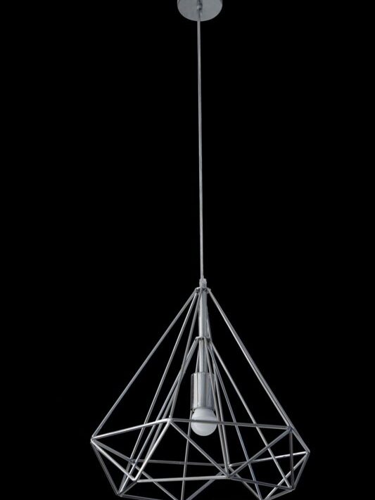 Lampa Wisząca Wire srebrna 36 X 62 cm – intrygująca gra światła