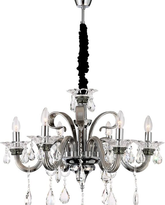 Lampa wisząca Glitter srebrna fi 70 x 52 cm – rozświetli wnętrze