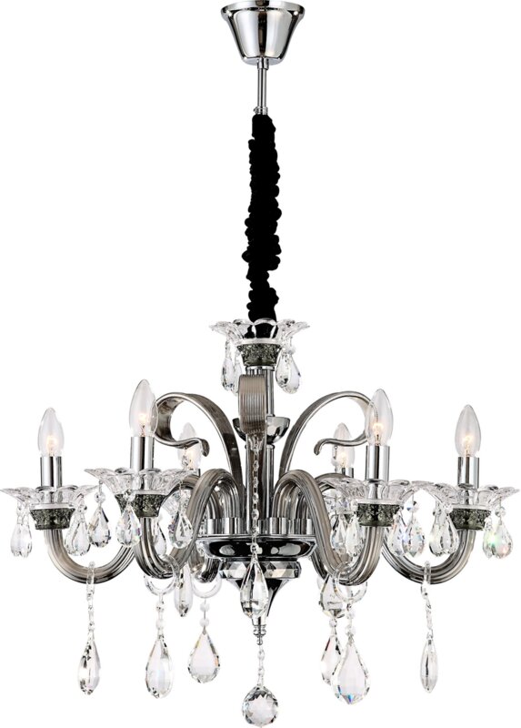Lampa wisząca Glitter srebrna fi 70 x 52 cm – rozświetli wnętrze