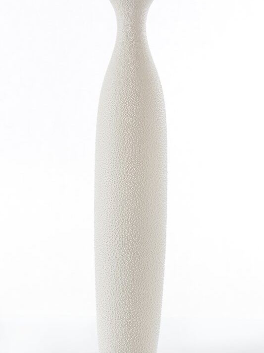 Wazon ceramiczny RISO kremowy O 13 X 63 CM – z unikalną fakturą