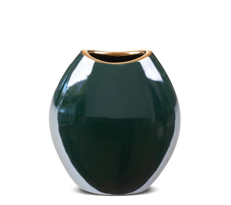 Wazon ceramiczny Amora2 zielony 14 x 7 x 16 cm – na suszone kwiaty