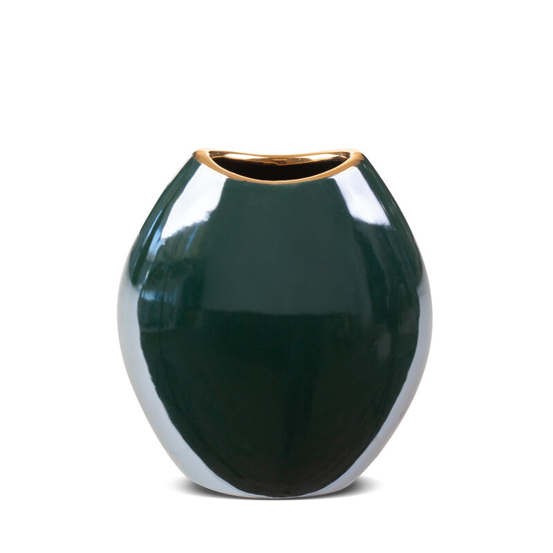 Wazon ceramiczny Amora2 zielony 14 x 7 x 16 cm – na suszone kwiaty
