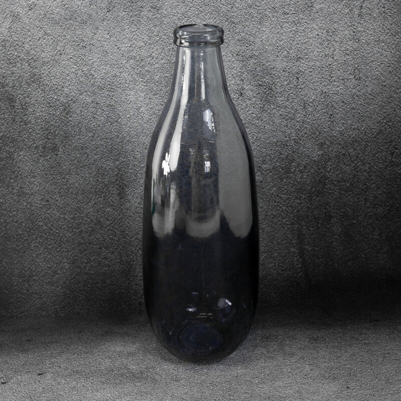 Wazon szklany Lily popielaty fi 15 x 40 cm – na susze i kwiaty