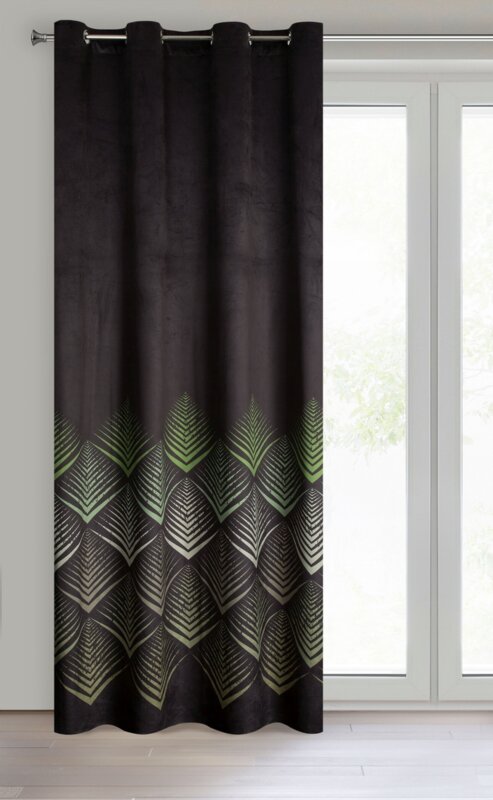 Zasłona gotowa czarna 140 x 250 cm – zaciemniająca welwetowa