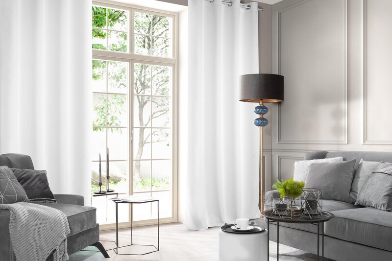 Zasłona gotowa Logan biała 135 X 250 CM – wysokie zaciemnienie