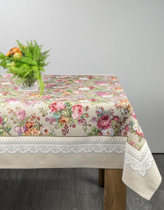 Obrus gobelinowy Oliwkowy 140x180 cm – doda szyku jadalni