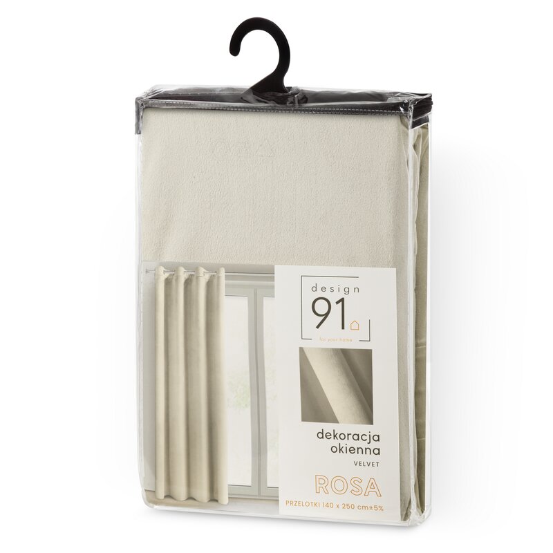 Zasłona gotowa D91 beżowa 140 x 250 cm – tworzy półmrok