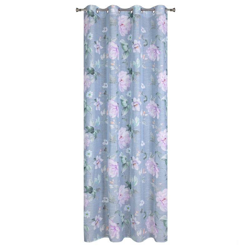 Zasłona gotowa Flora popielata 140 x 250 cm – subtelnie filtruje światło