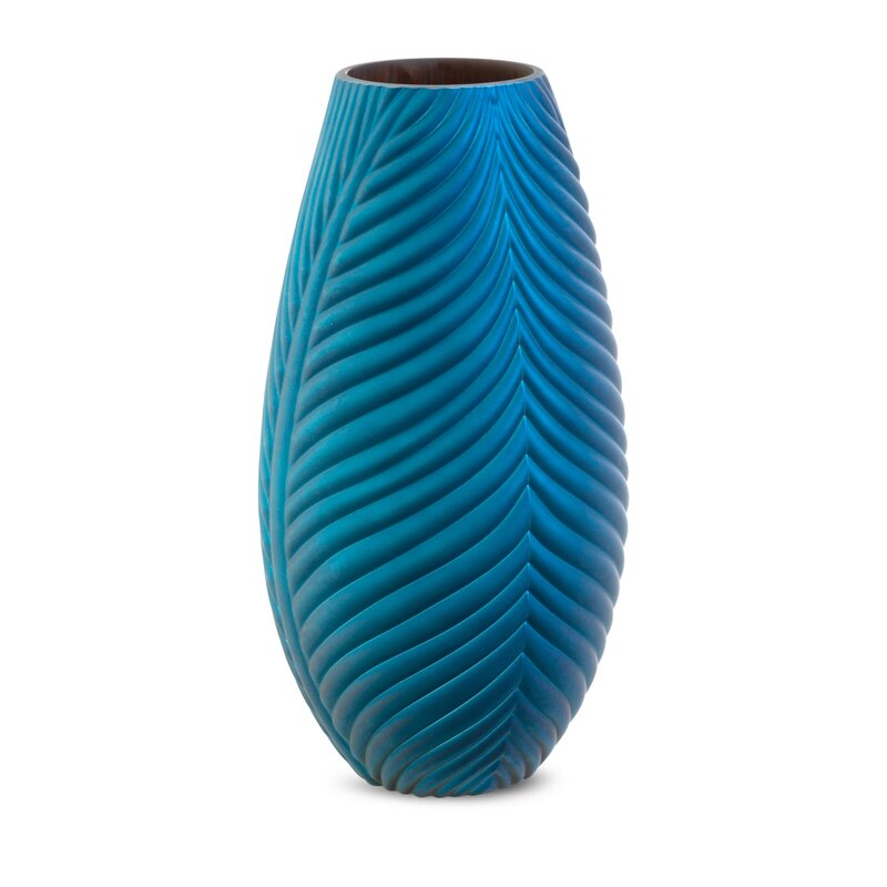 SZKLANY WAZON DEKORACYJNY NADIA2 (01) FI 10 X 33 CM GRANATOWY