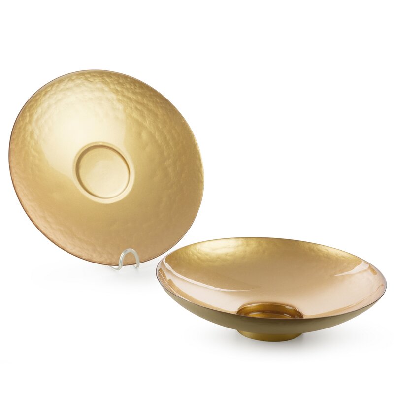 Misa szklana Kala złota fi 35 x 9 cm – elegancka ozdoba