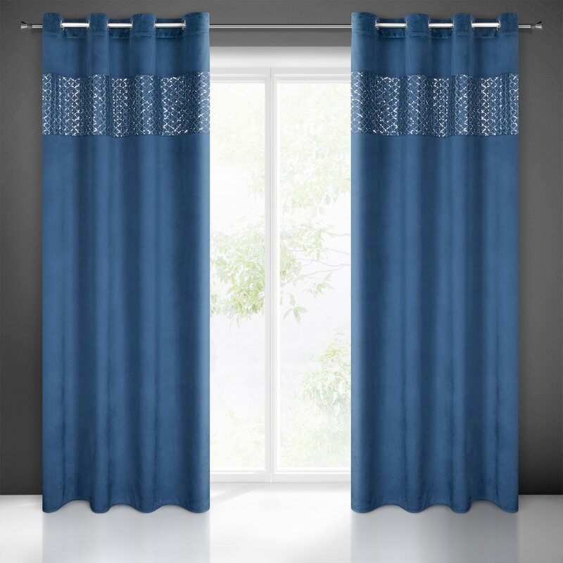 Zasłona gotowa Margot granatowa 140 X 250 CM – do salonu i sypialni