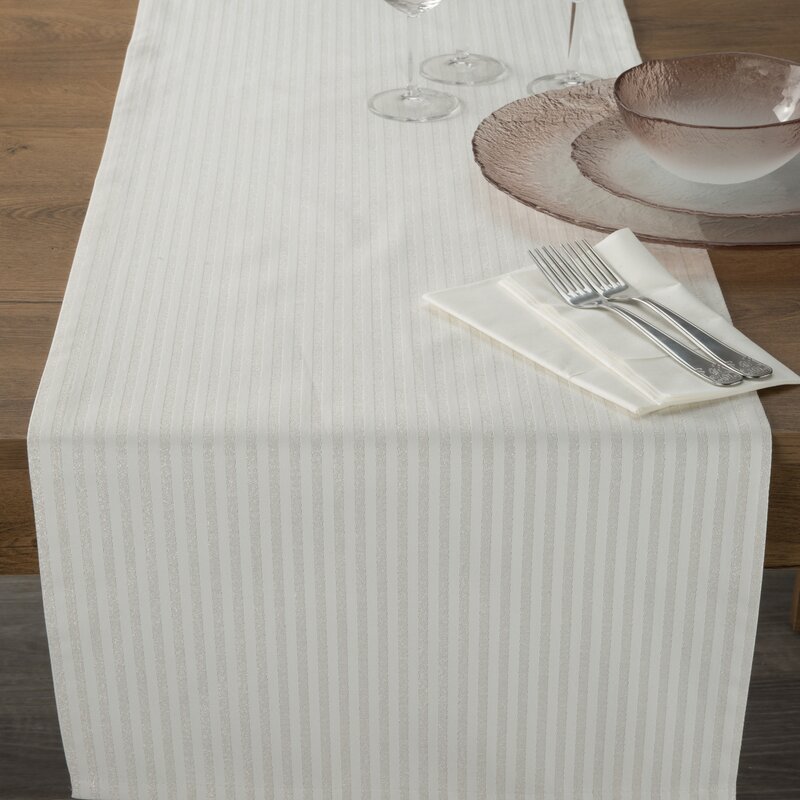 Obrus błyszczący Flash 6 naturalny 40 x 140 cm – subtelny połysk