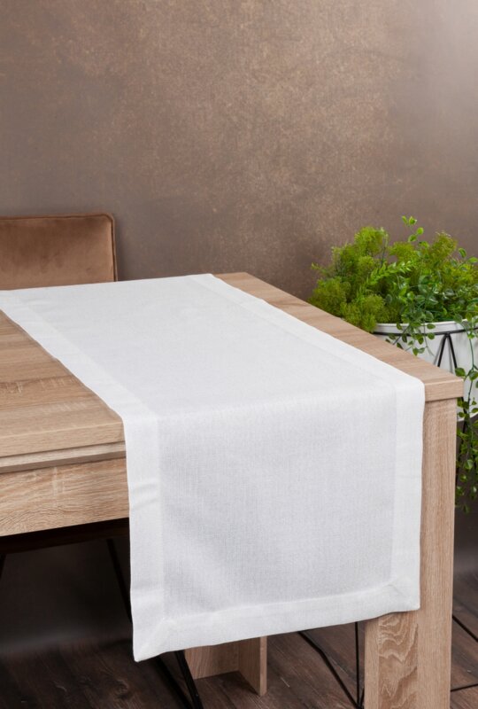 Bieżnik stołowy Stella 2 biały 40 x 180 cm – subtelna dekoracja stołu