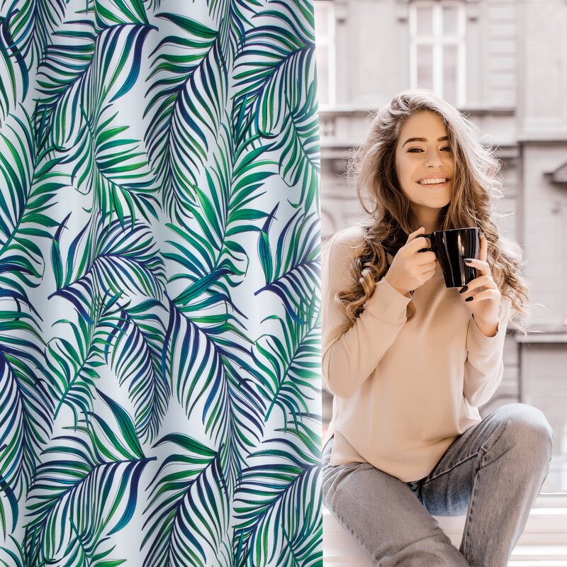 Zasłona gotowa Palms biała 140 x 250 cm – wprowadza świeżość