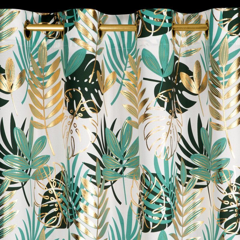 Zasłona gotowa Malta biała 140 X 250 CM – z motywem botanicznym