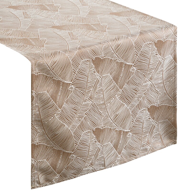 Obrus żakard ISLA ciemnobeżowy 40 x 140 cm – doda ciepła wnętrzu