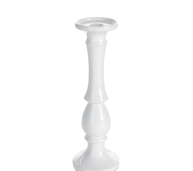 Świecznik ceramiczny Joly biały 10 x 32 cm – doda ciepła wnętrzu