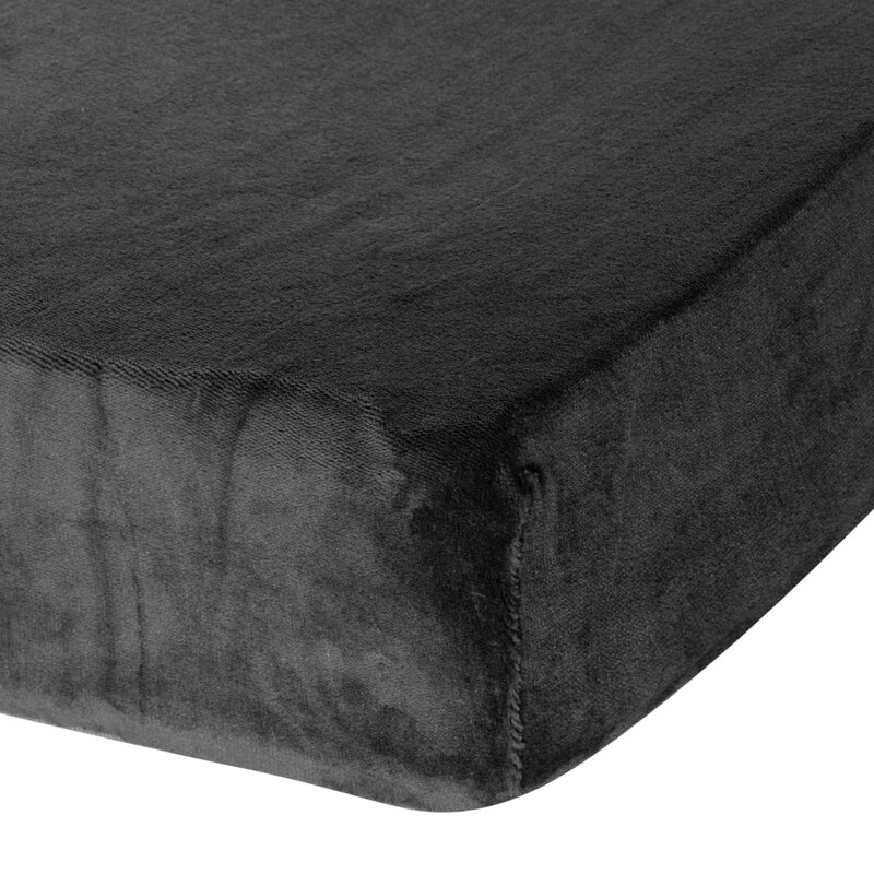Prześcieradło flano czarne 180 x 200 x 30 cm – ciepłe na zimę