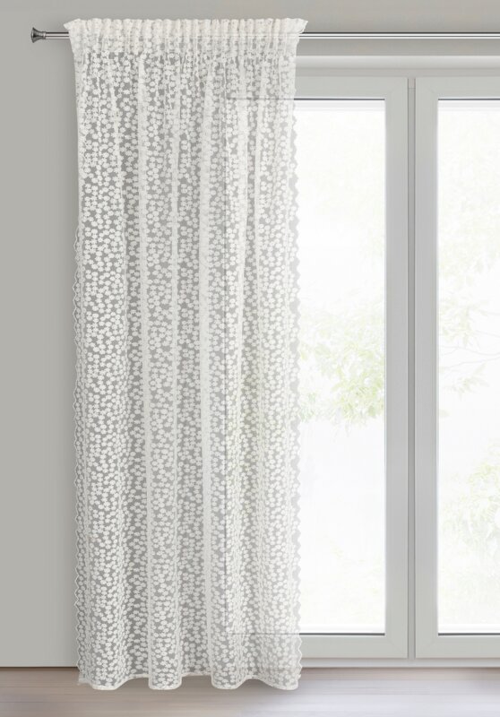 FIRANA GOTOWA DAISY NA TAŚMIE 130 X 270 CM BIAŁY