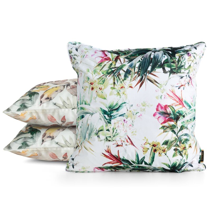 Poszewka Garden biała 45 x 45 cm – ożywi wnętrze