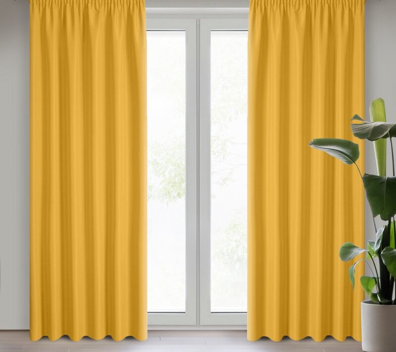 Zasłona gotowa Rita na taśmie musztardowa 140 X 270 CM – dodaje przytulności