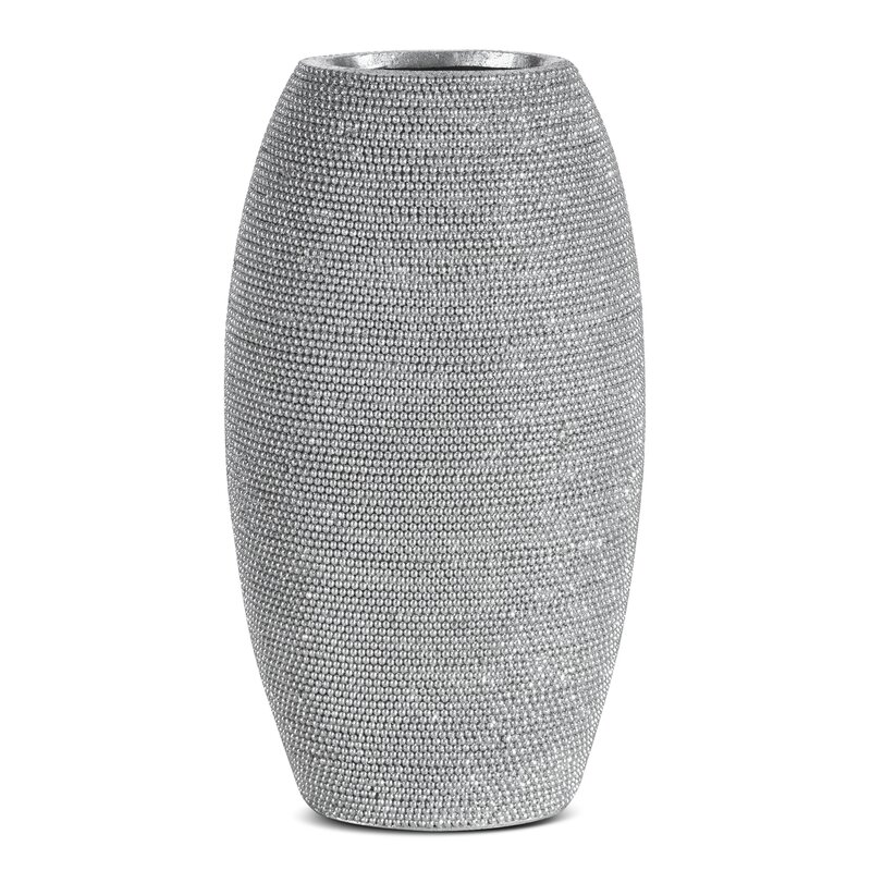 WAZON DEKORACYJNY ELDO 15 X 12 X 27 CM SREBRNY