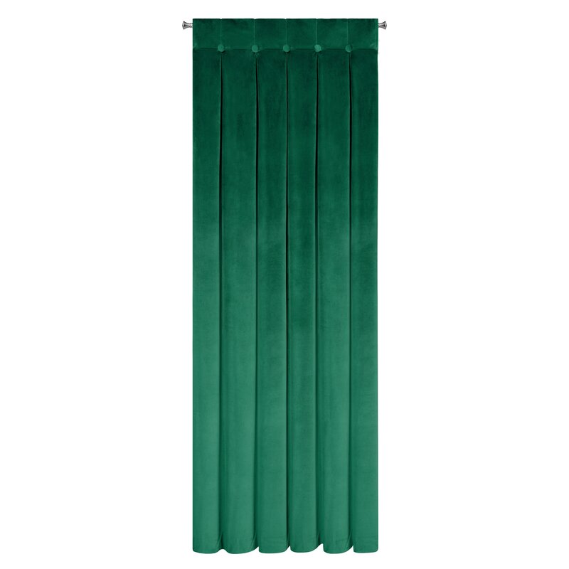 Zasłona gotowa ciemnozielona 140 x 250 cm – zaciemnia pomieszczenie