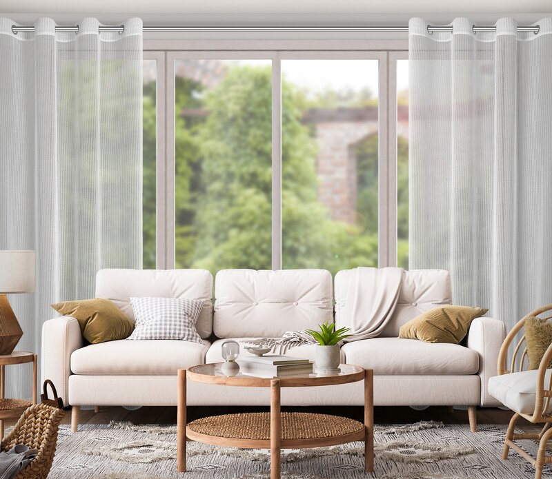 Firana gotowa biała 140 x 250 cm – rozjaśnia wnętrze