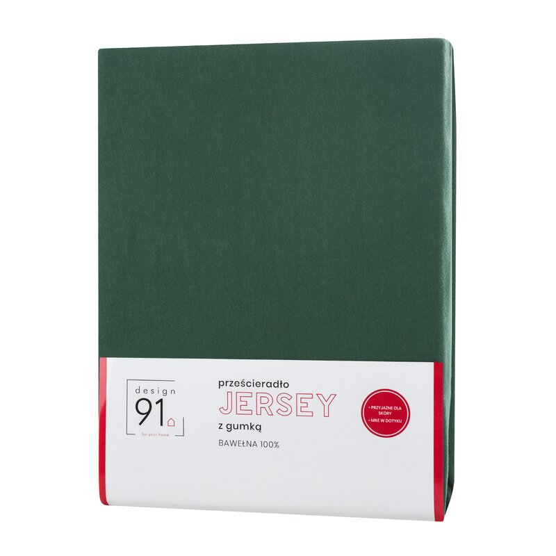 Prześcieradło jersey butelkowa zieleń 240 x 220 x 30 cm – miękkie i komfortowe