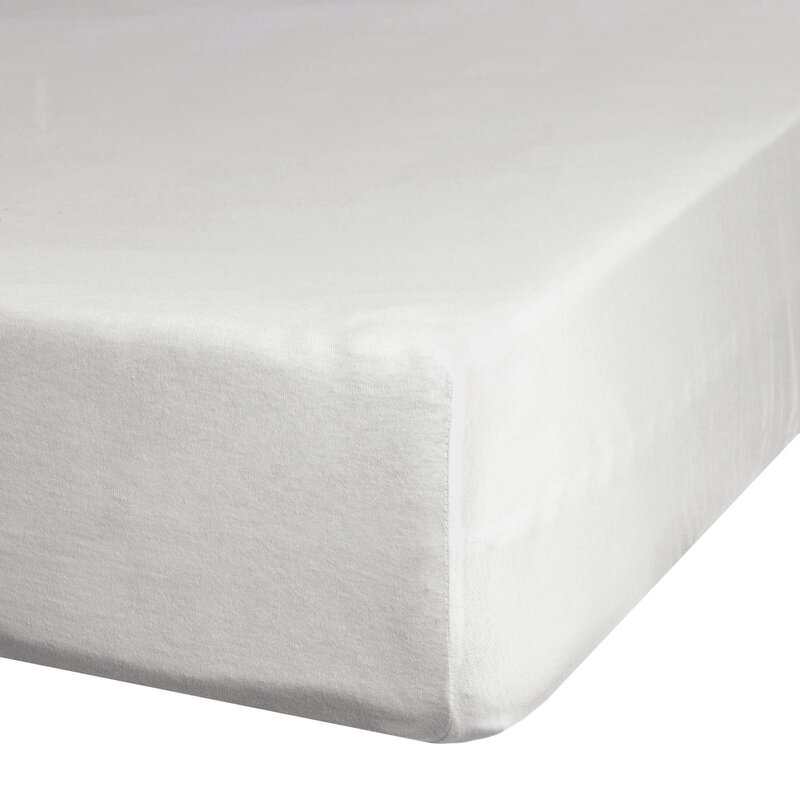 Prześcieradło jersey jasnokremowe 90 x 200 x 25 cm – idealne na noc