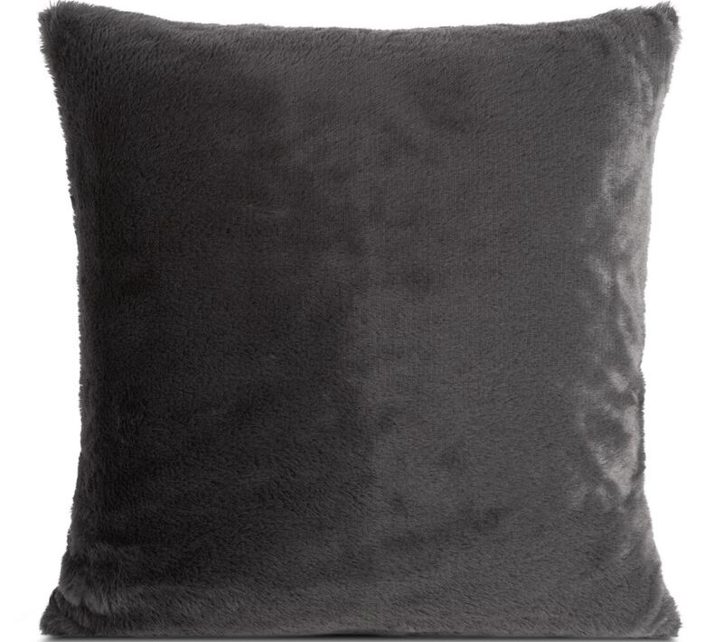 Poszewka futrzana stalowa 60 x 60 cm – doda przytulności