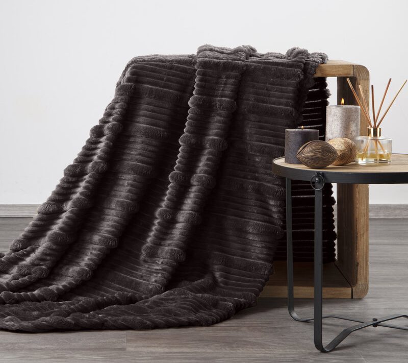 Koc flanelowy 150 x 200 cm stalowy – bardzo miękki
