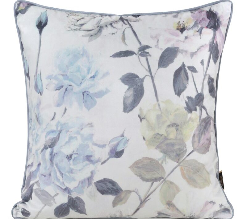 Poszewka Velvet kwiaty kremowa 45x45 cm – elegancki dodatek