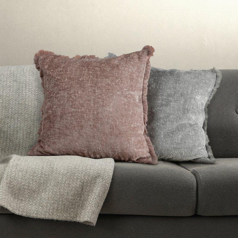 Poszewka szenil Adia srebrna 45 x 45 cm – doda przytulności