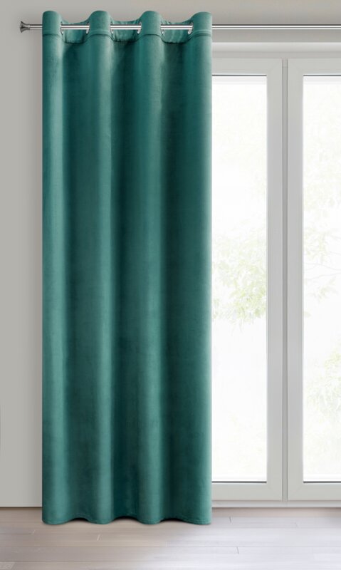 Zasłona gotowa D91 Rosa ciemnoturkusowa 140 x 250 cm – zaciemniająca i stylowa
