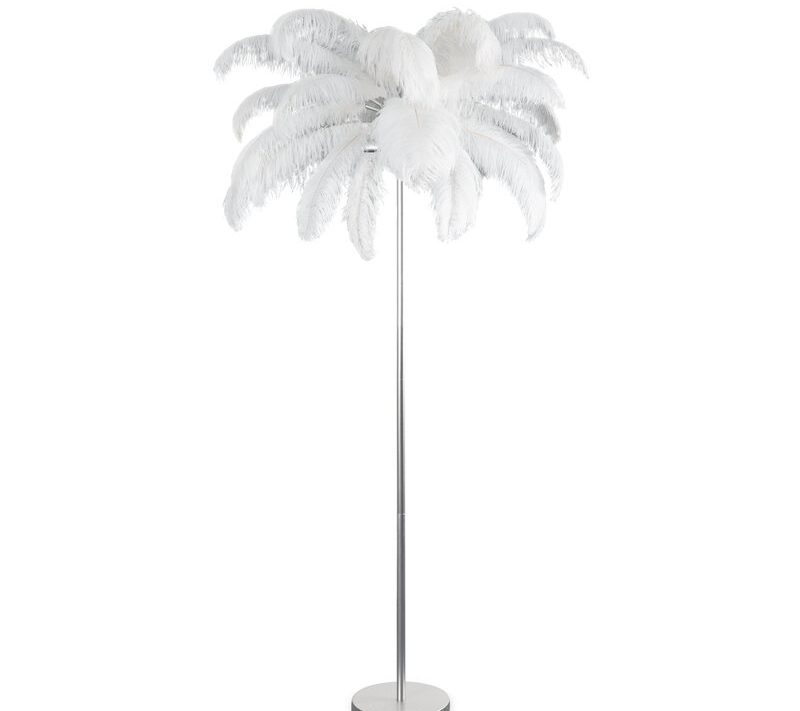 Lampa stojąca Feri srebrna 95 x 95 x 180 cm – wprowadza blask