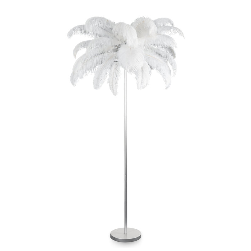 Lampa stojąca Feri srebrna 95 x 95 x 180 cm – wprowadza blask
