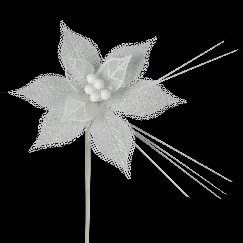 KWIAT ŚWIĄTECZNY 193 O 22 CM BIAŁY