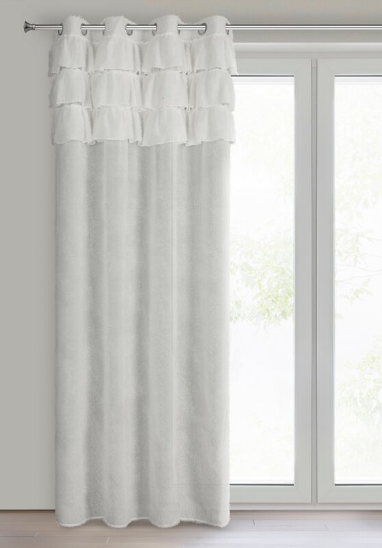 Zasłona gotowa Agis 2 z falbanami biała 140 X 250 cm – rozświetla wnętrze