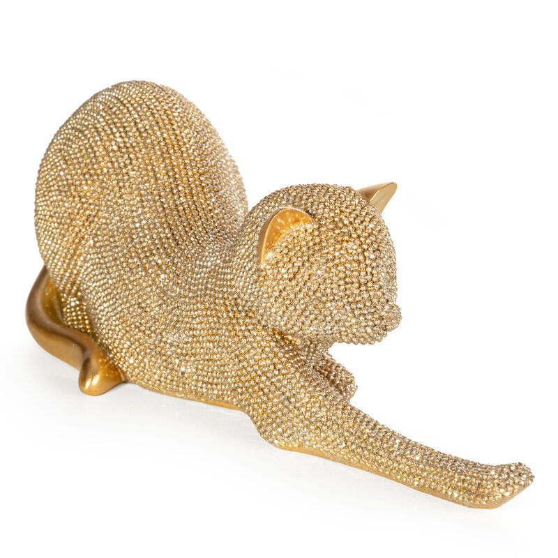 Figurka ceramiczna kot złoty 26 x 9 x 9 cm – doda blasku wnętrzu
