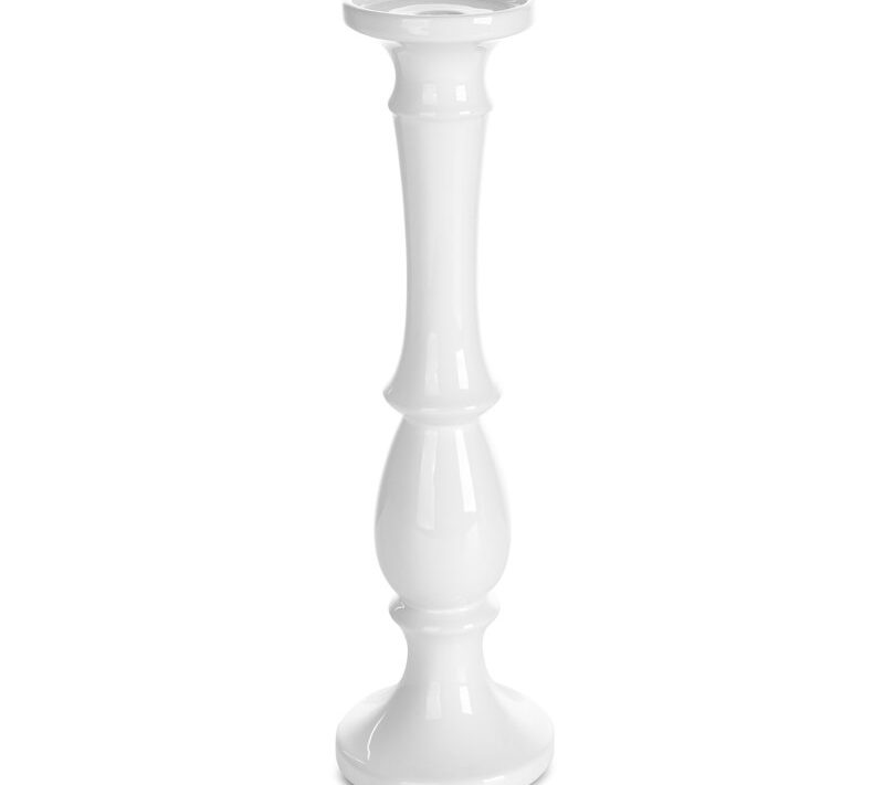 Świecznik ceramiczny Joly biały o 11 x 39 cm – subtelny blask