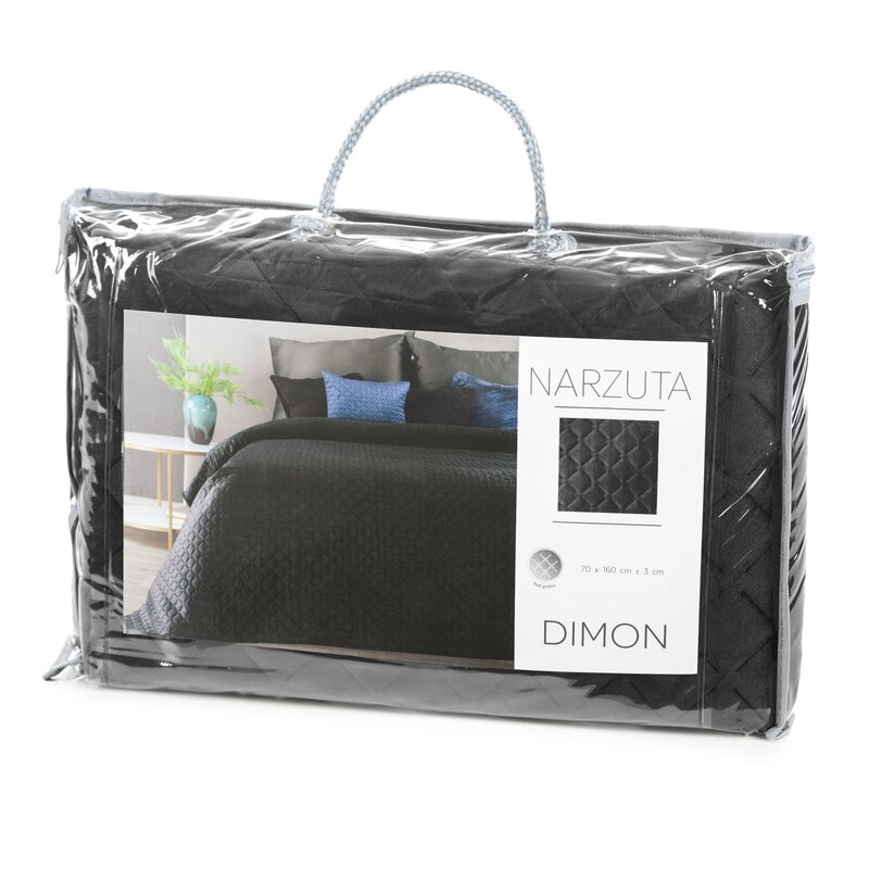 Narzuta fotelowa Dimon czarna 70 x 160 cm – doda przytulności