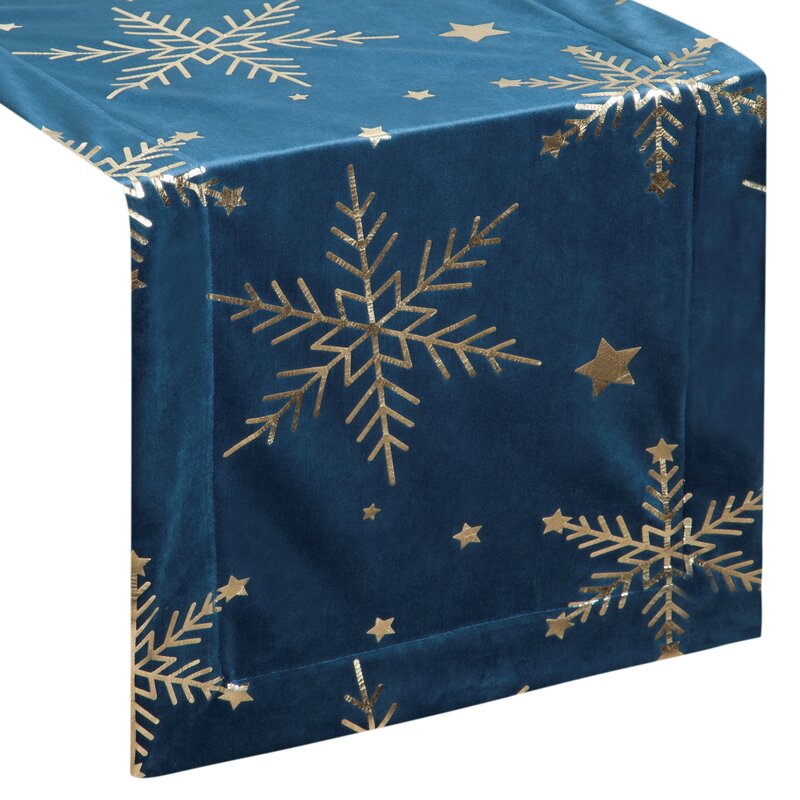 Bieżnik świąteczny granatowy 40 x 140 cm – welwetowy i elegancki