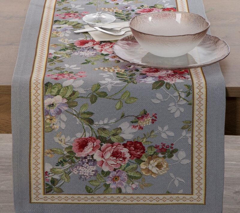 Obrus gobelinowy POP popielaty 40x100 cm – doda uroku jadalni