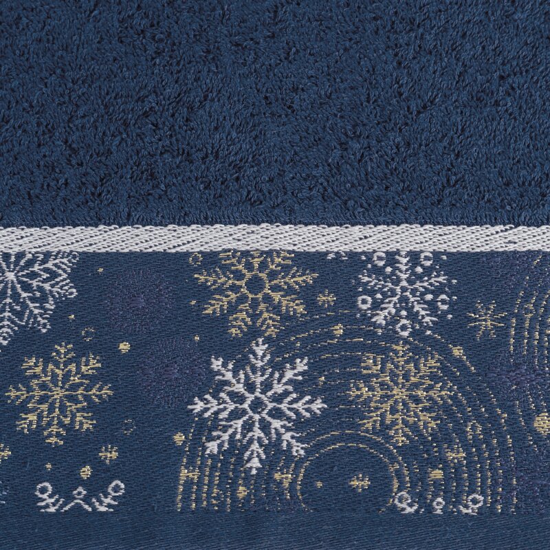 RĘCZNIK ŚWIATECZNY CAROL02 70 X 140 CM CIEMNONIEBIESKI