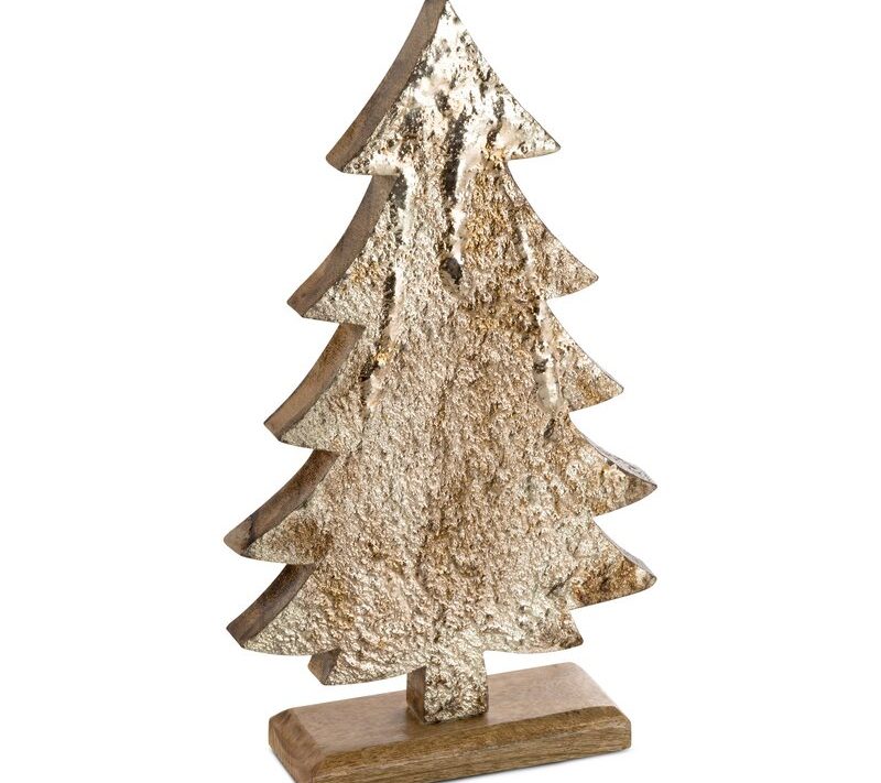 Figurka świąteczna brązowa 16 x 5 x 28 cm – drewniana dekoracja
