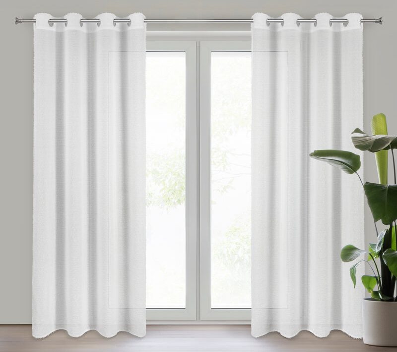 Zasłona gotowa Agis biała 140 X 250 CM – subtelne rozświetlenie